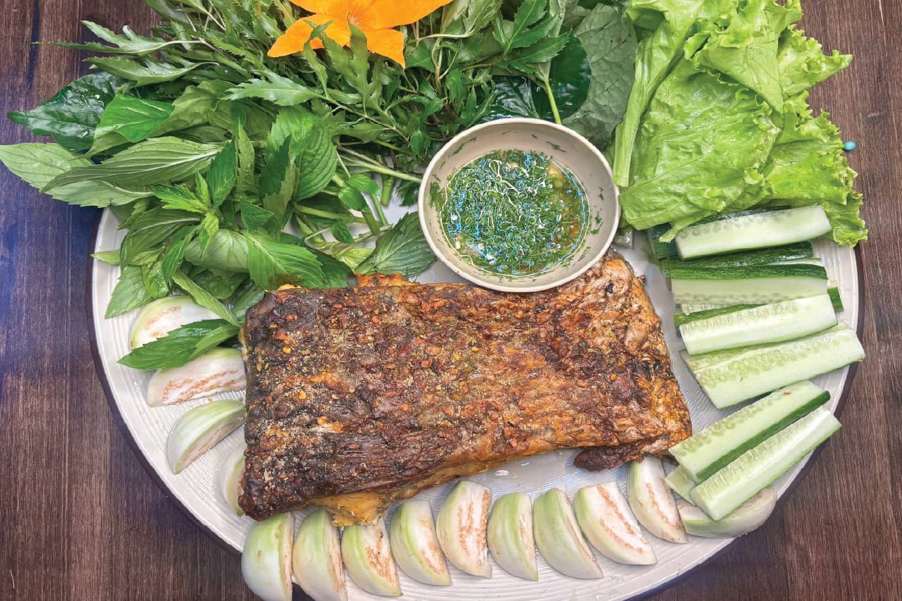 Cá nướng thái xuyên